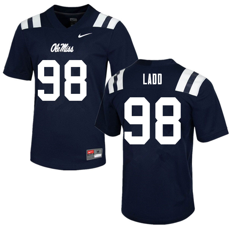 Men #98 Clayton Ladd Ole Miss Rebels College Football Jerseys Sale-Navy